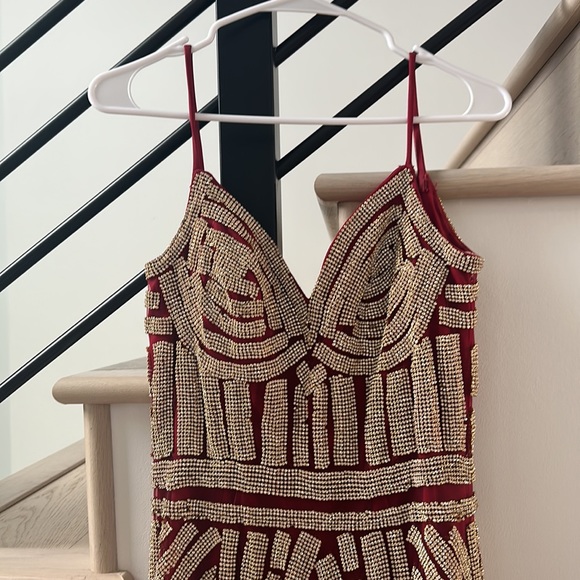 ELEGANT Red Diamond Gown - Picture 3 of 5